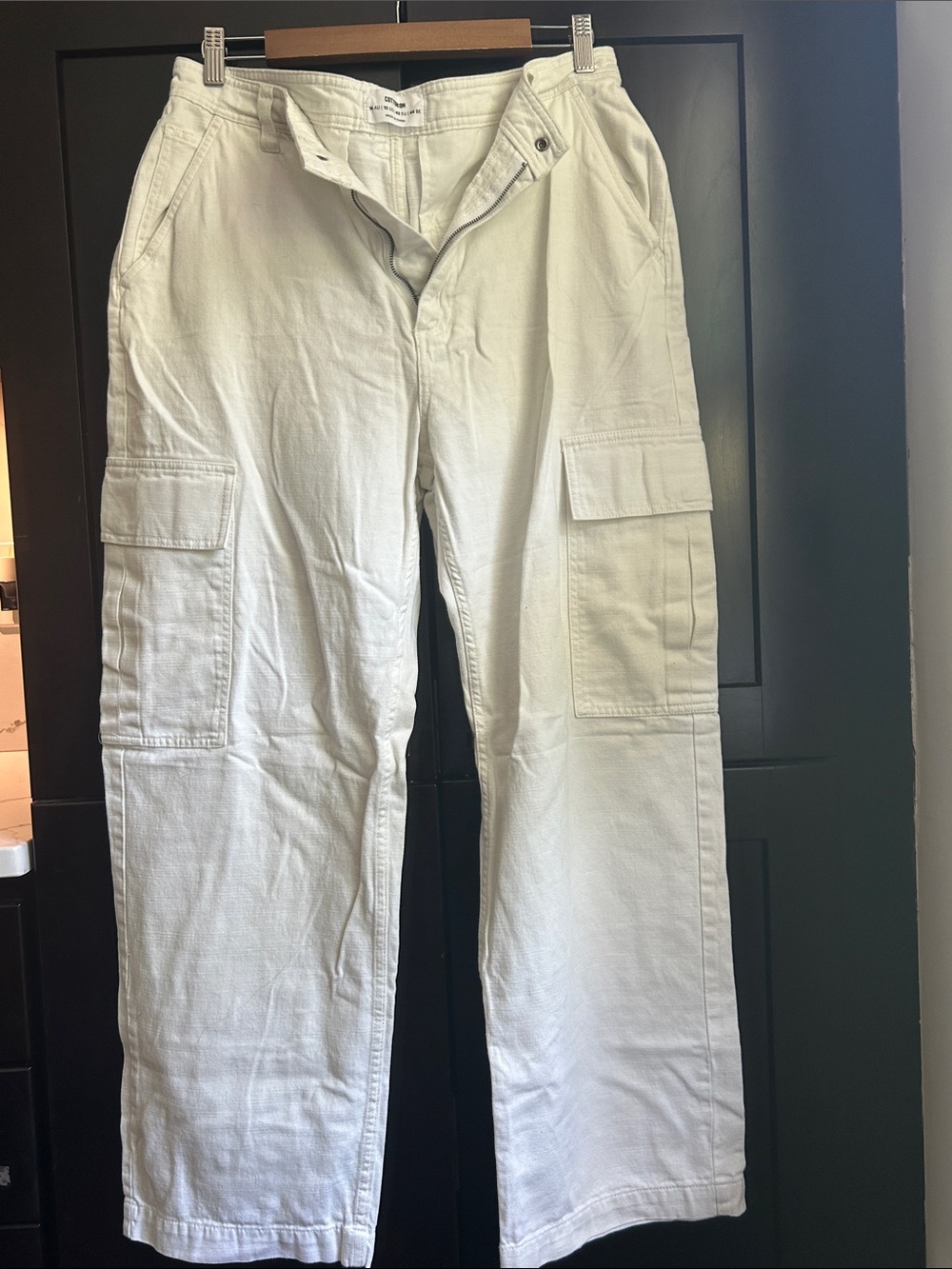 Cotton On White Cargo Pants - Utility Pocket Style